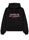 WANNA BE MY CARDIO? Hoodie (BLACK) Soft Pink